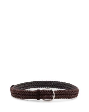Orciani Intrecciated Leather Belt - White