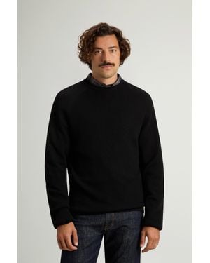 Woolrich Fine Merinos Crewneck Sweater - Black