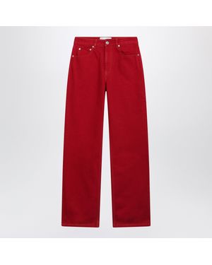 Ami Paris Large-Fit Cotton Jeans - Red