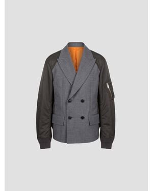 Sacai Suiting X Nylon Twill Jacket - Blue