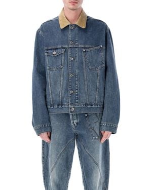 JW Anderson Corduroy Collar Denim Jacket - Blue