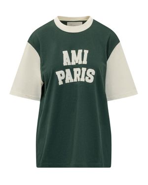Ami Paris Signature Logo T-Shirt - Green
