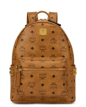 MCM Backpack Stark Synthetic Leather Polyurethane Backpacks - Brown
