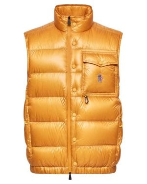 Moncler Padded Jacket With Logo - Orange