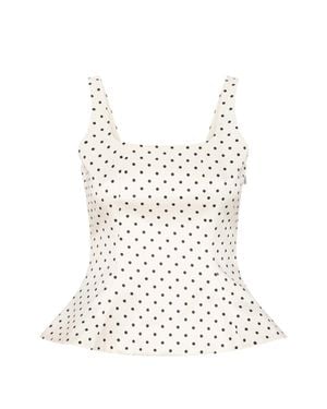 ROTATE BIRGER CHRISTENSEN Polka Dot Top - White