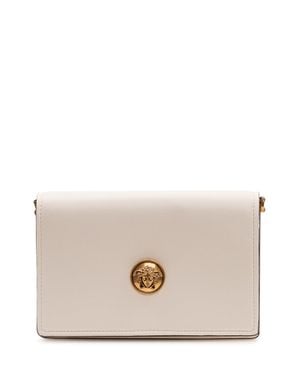 Versace Mini Lamb Leather Handbag With-Tone Hardware - Natural