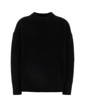 Co. Oversized Crew Neck Cashmere-Wool Sweater - Black