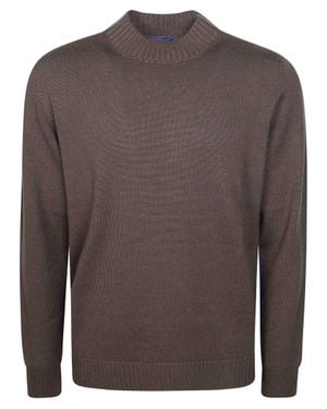 Drumohr Tubular Merino Turtleneck Sweater, Fine Gauge 7 - Brown