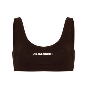 Jil Sander Logo Bikini Top - Brown