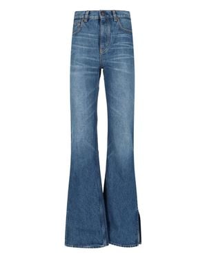 Chloé Denim Jacket With Calf Leather Patch - Blue