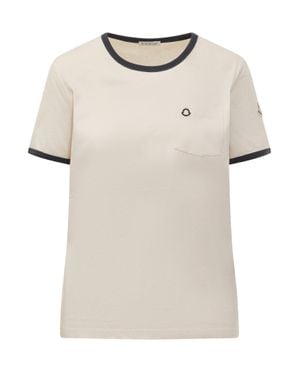 Moncler Casual T-Shirt With Pocket - Natural