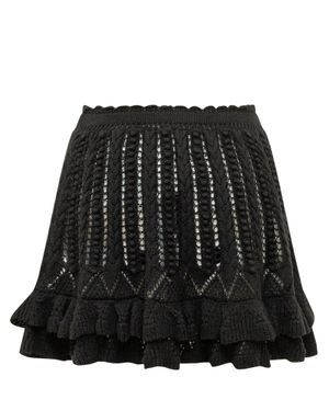 Isabel Marant Mini Skirt With Ruffles - Black