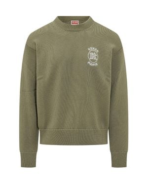 KENZO Emblem Knit Sweater - Green