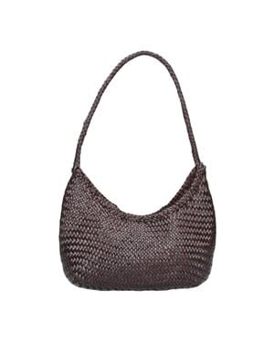 Dragon Diffusion Woven Leather Shoulder Bag - Gray