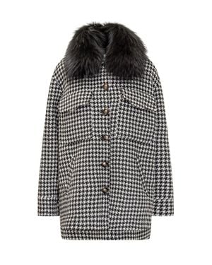 Ava Adore Chic Pied-De-Poule Jacket With Stylish Collar - Black