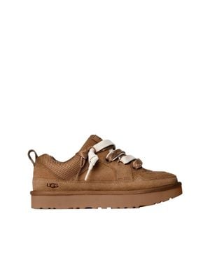 UGG Essential Leather Lace-Up Sneakers For - Brown