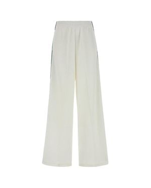 Gucci Double G Embroidered Leisure Pants With Web Insert - White