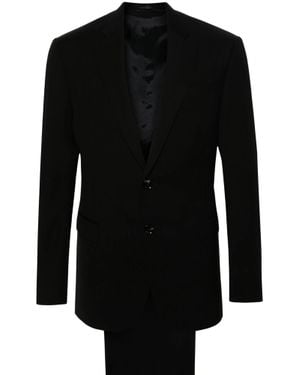 Giorgio Armani Virgin Wool Suit Jacket With Cupro & Viscose Lining - Black