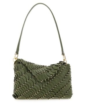 Rabanne Paco Disc Leather Shoulder Bag - Green