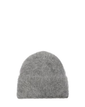 TOTEME Fuzzy Knit Beanie - Gray