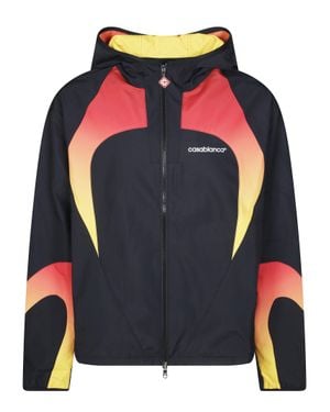 CASABLANCA Zip-Up Hooded Jacket - Black