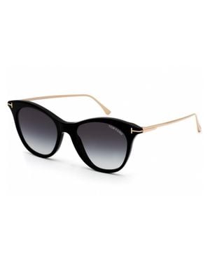 Tom Ford Ft0662 Sunglasses Shiny/Palladium Gradient Smoke (S) - Black