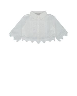Twinset Kids Shirt With Cape Detail - White