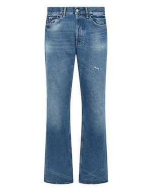 Acne Studios Organic Cotton Wide-Leg Jeans With Slightly Faded Vintage Finish - Blue