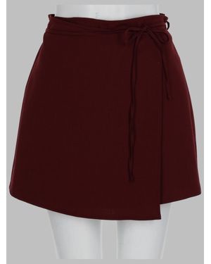 Alysi Wrap Tie-Front Mini Skirt - Purple