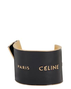 Celine Rigid Bracelet With Enamel Ribbon - Black