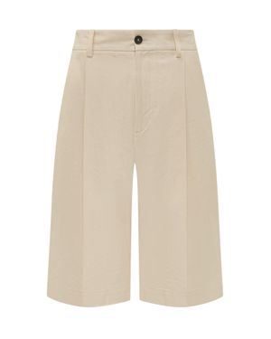 Studio Nicholson Knee-Length Front Closure Mini Shorts - White