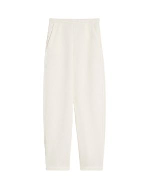 Max Mara Pure Relaxed Fit High Waist Cotton Pants - White