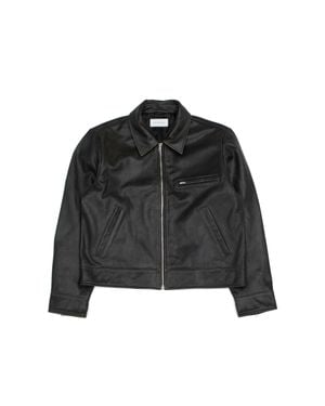 BERNER KUHL Zipped Leather Jacket - Black