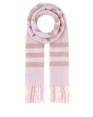 Burberry Embroidered Cashmere Scarf, Pattern - Pink
