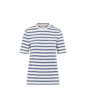 Jil Sander Cornsilk Cotton T-Shirt - Blue