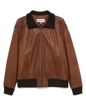 Loewe Zipped Up Jacket - Brown