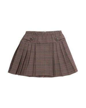 NANAN KIDS Baby Girl Kilt-Style Houndstooth Skirt - Brown