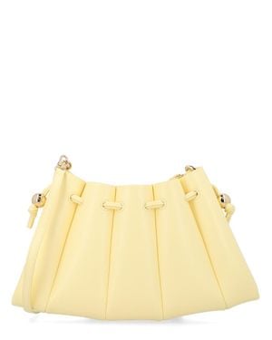 THEMOIRÈ Tia Vegan Fabric Shell Clutch - Yellow