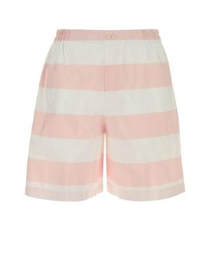 Jacquemus Jacquard Striped Cotton Mini Shorts - Pink
