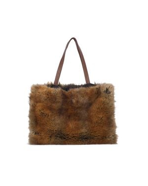 Niccolò Pasqualetti Lambskin Shoulder Bag With Soft Acrylic-Polyester Lining - Brown
