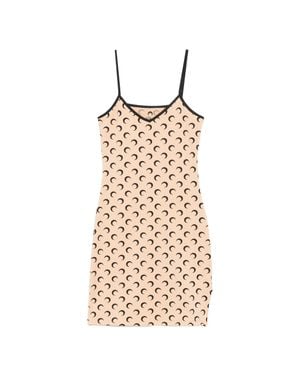 Marine Serre Moon Mini Dress - Natural