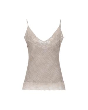 Ermanno Scervino Lace Trim Silk Camisole Top - Natural