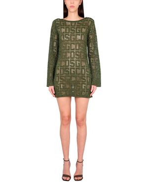 Gcds Monogram Macrame Dress - Green