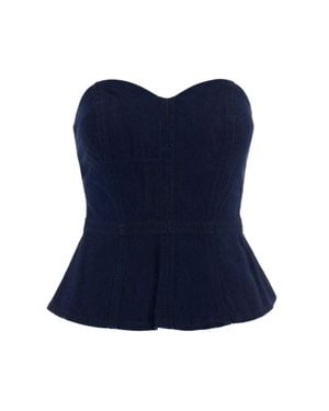 Levi's Strapless Denim Bustier Top - Blue