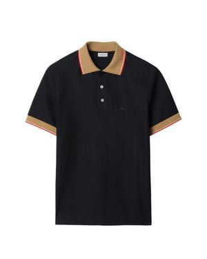 Burberry Evan Cuff Logo Detail T-Shirt - Black