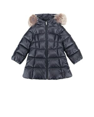 Moncler Emma Long Parka Jacket For Kids - Blue