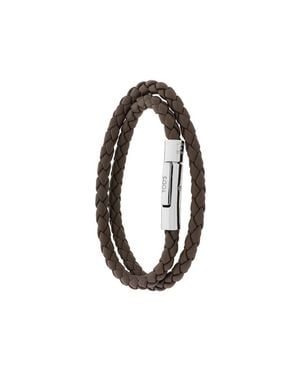 Tod's Elegant Leather Bag With Braided Strap - White