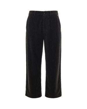Paolo Pecora Pleated Corduroy Pants - Black