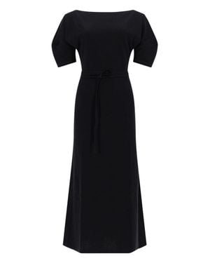 Lemaire Boat Neck Midi Dress - Black