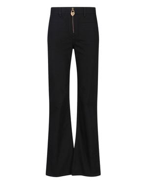 Chloé Cotton Denim Outerwear With Calf Leather Patch - Black